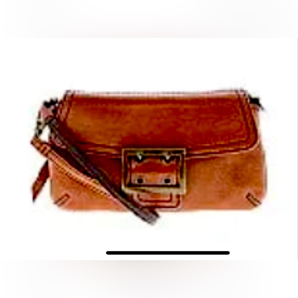 Beautiful Authentic (BR) Brown Leather Wristlet!